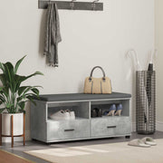 Halbank 100x38x46 cm beton grijs met kussen en lade