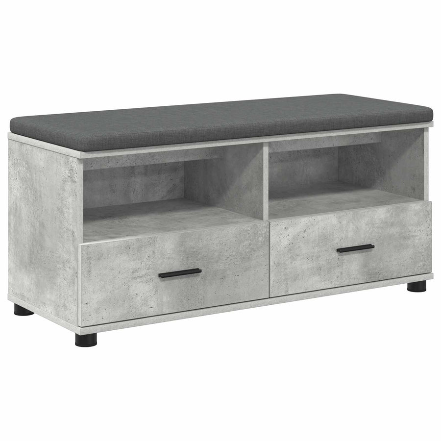 Halbank met kussen met lade Beton Grijs 100 x 38 x 46 cm