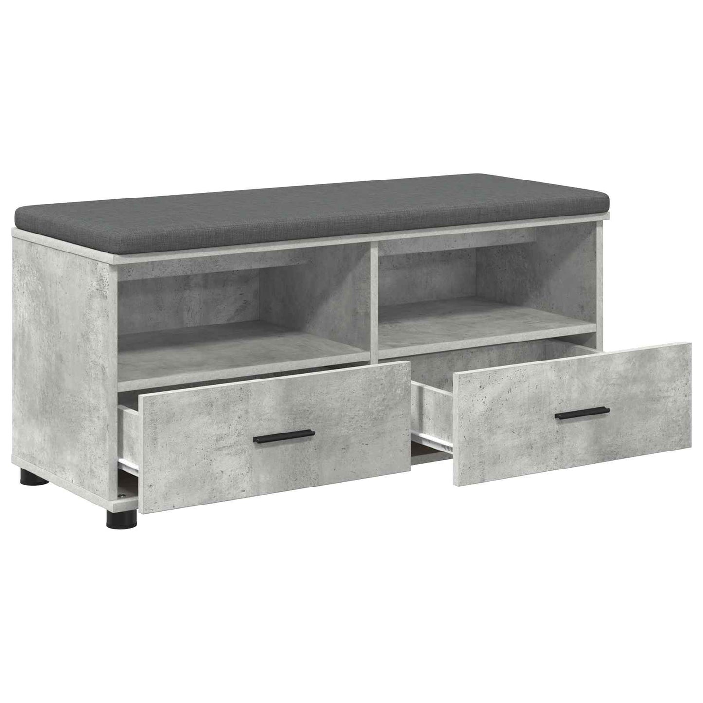 Halbank met kussen met lade Beton Grijs 100 x 38 x 46 cm