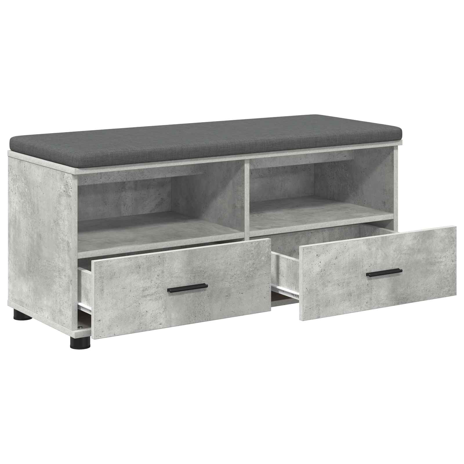Halbank met kussen met lade Beton Grijs 100 x 38 x 46 cm