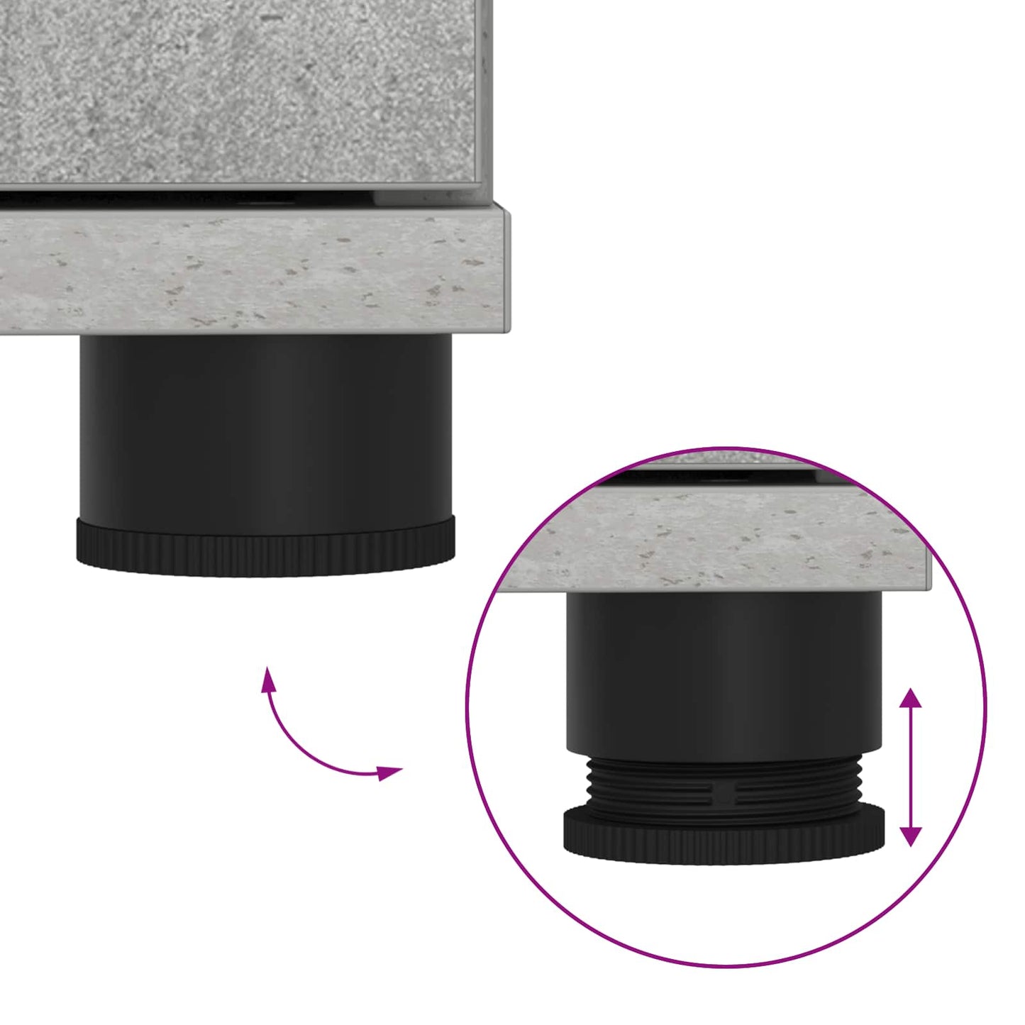 Halbank met kussen met lade Beton Grijs 100 x 38 x 46 cm