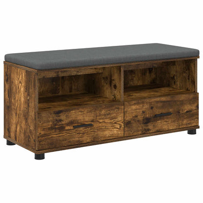 Halbank met kussen met lade Gerookt eiken 100 x 38 x 46 cm