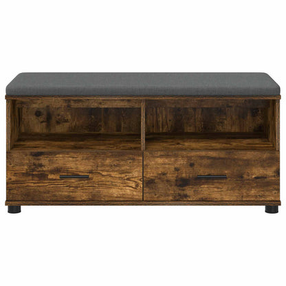 Halbank met kussen met lade Gerookt eiken 100 x 38 x 46 cm