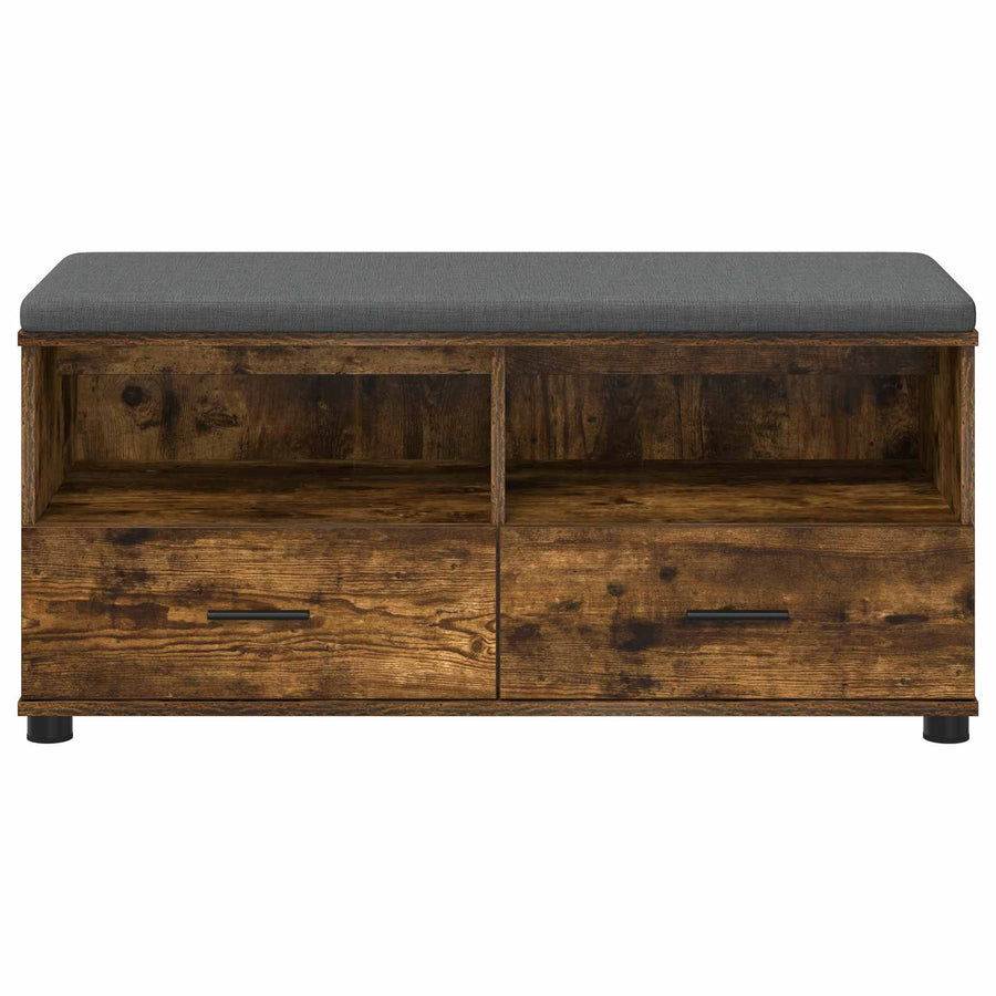 Halbank met kussen met lade Gerookt eiken 100 x 38 x 46 cm