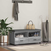 Halbank 100x38x46 cm grijs Sonoma met kussen en lade