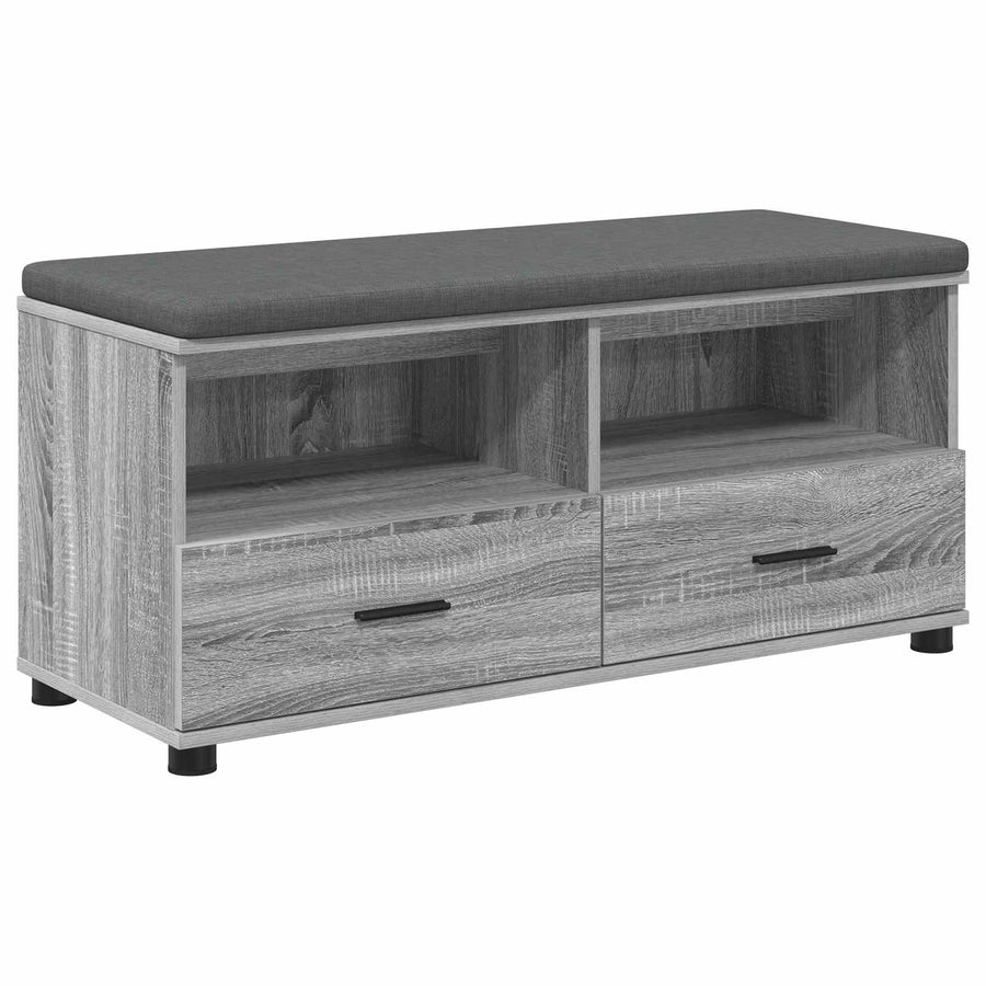 Halbank met kussen met lade Grijs Sonoma 100 x 38 x 46 cm