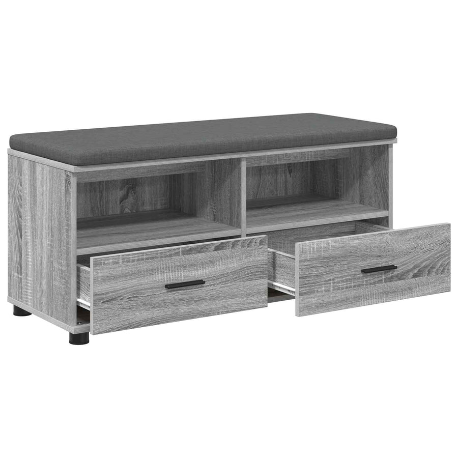 Halbank met kussen met lade Grijs Sonoma 100 x 38 x 46 cm