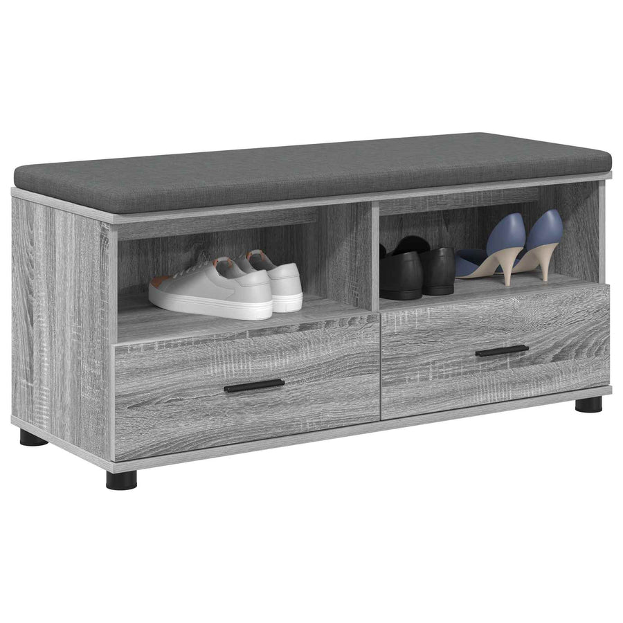 Halbank met kussen met lade Grijs Sonoma 100 x 38 x 46 cm