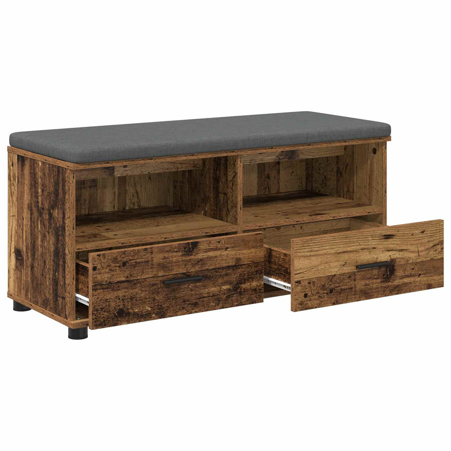 Halbank Oudhout 100 x 38 x 46 cm Spaanplaat en Bekledingsstof