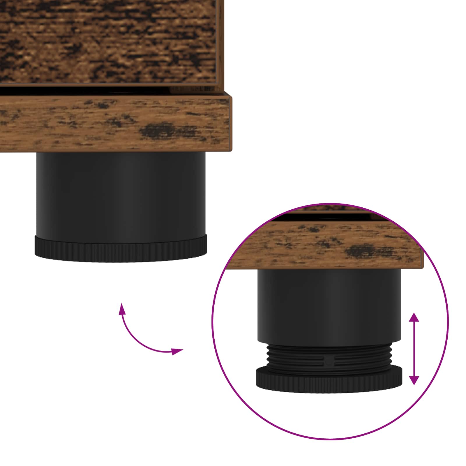 Halbank Oudhout 100 x 38 x 46 cm Spaanplaat en Bekledingsstof