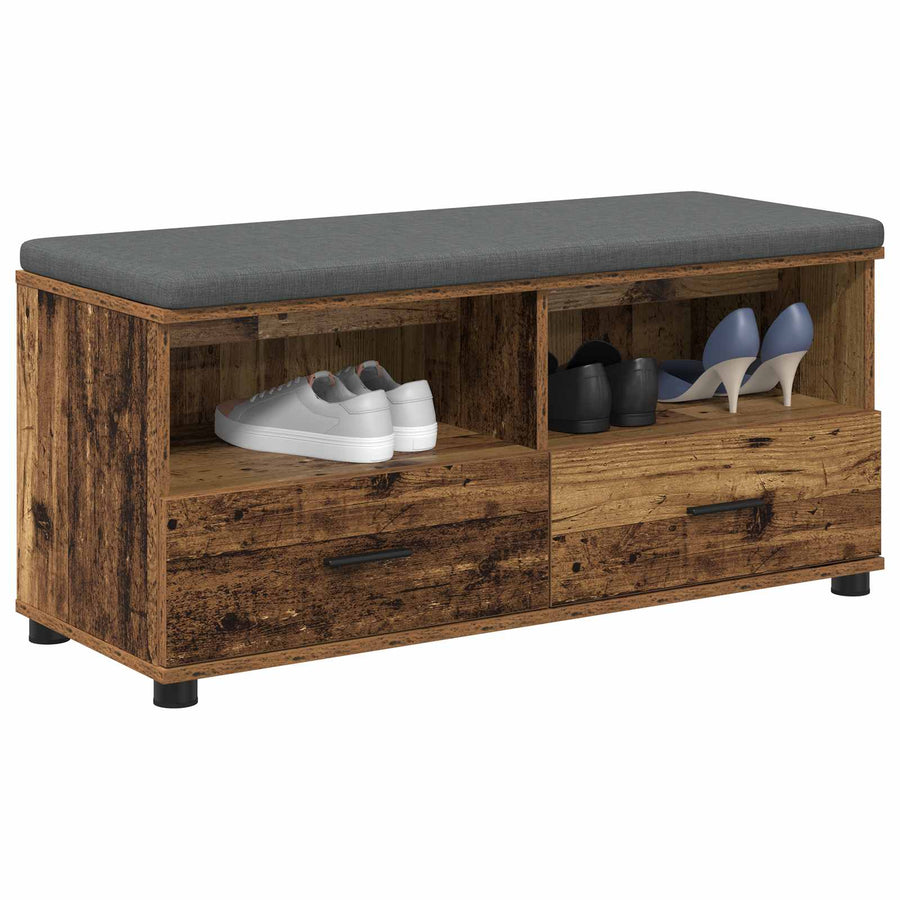 Halbank Oudhout 100 x 38 x 46 cm Spaanplaat en Bekledingsstof