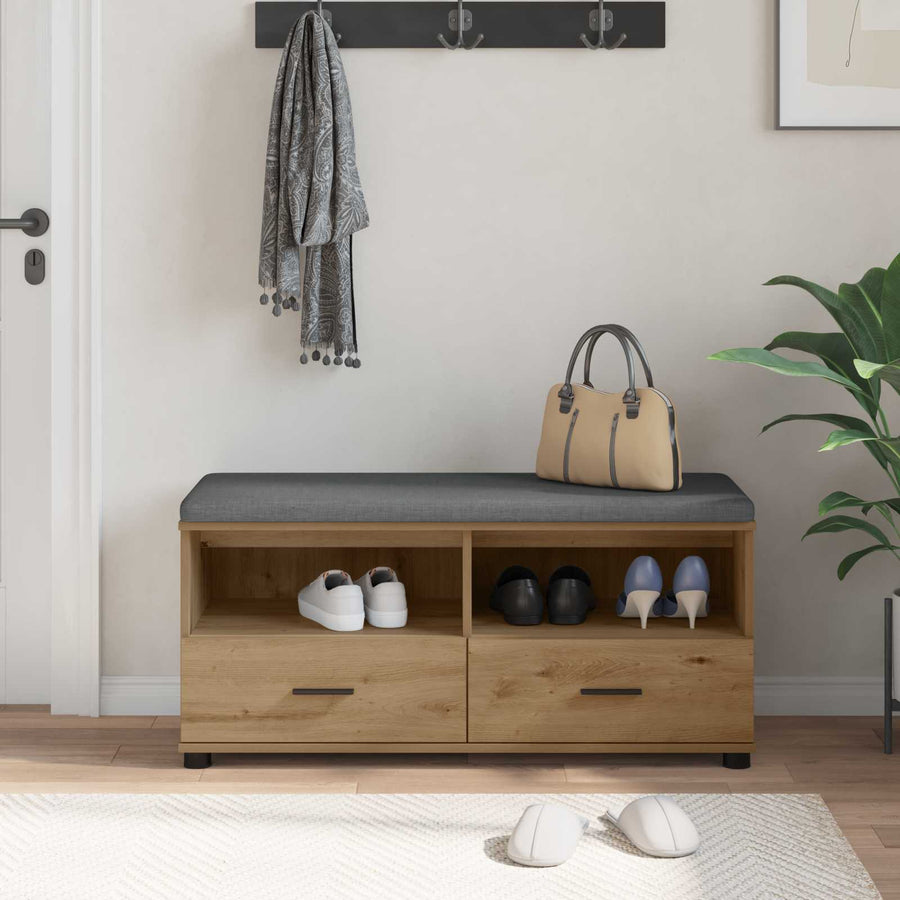 Halbank met kussen met lade Artisan Eiken 100 x 38 x 46 cm