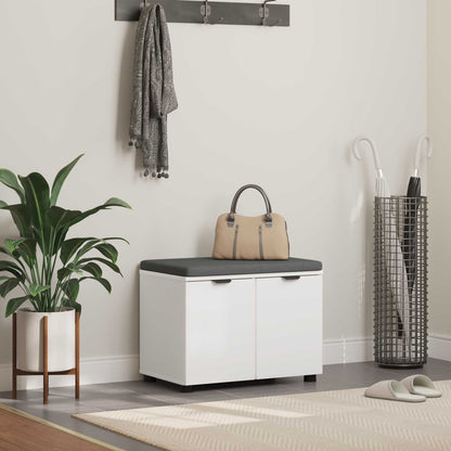 Halbank met kussen met opslag met de deur Wit 60 x 38 x 46 cm