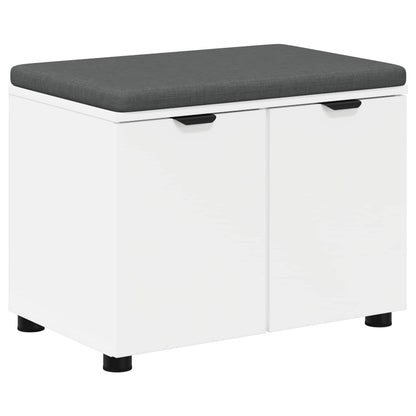 Halbank met kussen met opslag met de deur Wit 60 x 38 x 46 cm