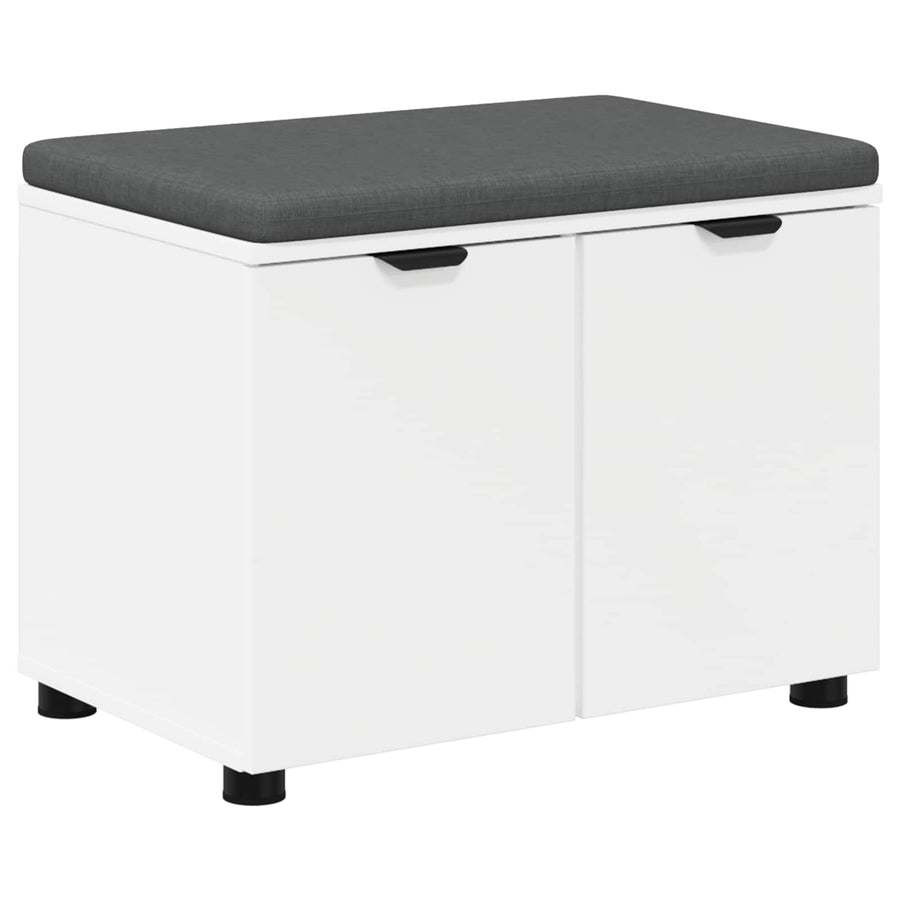 Halbank met kussen met opslag met de deur Wit 60 x 38 x 46 cm
