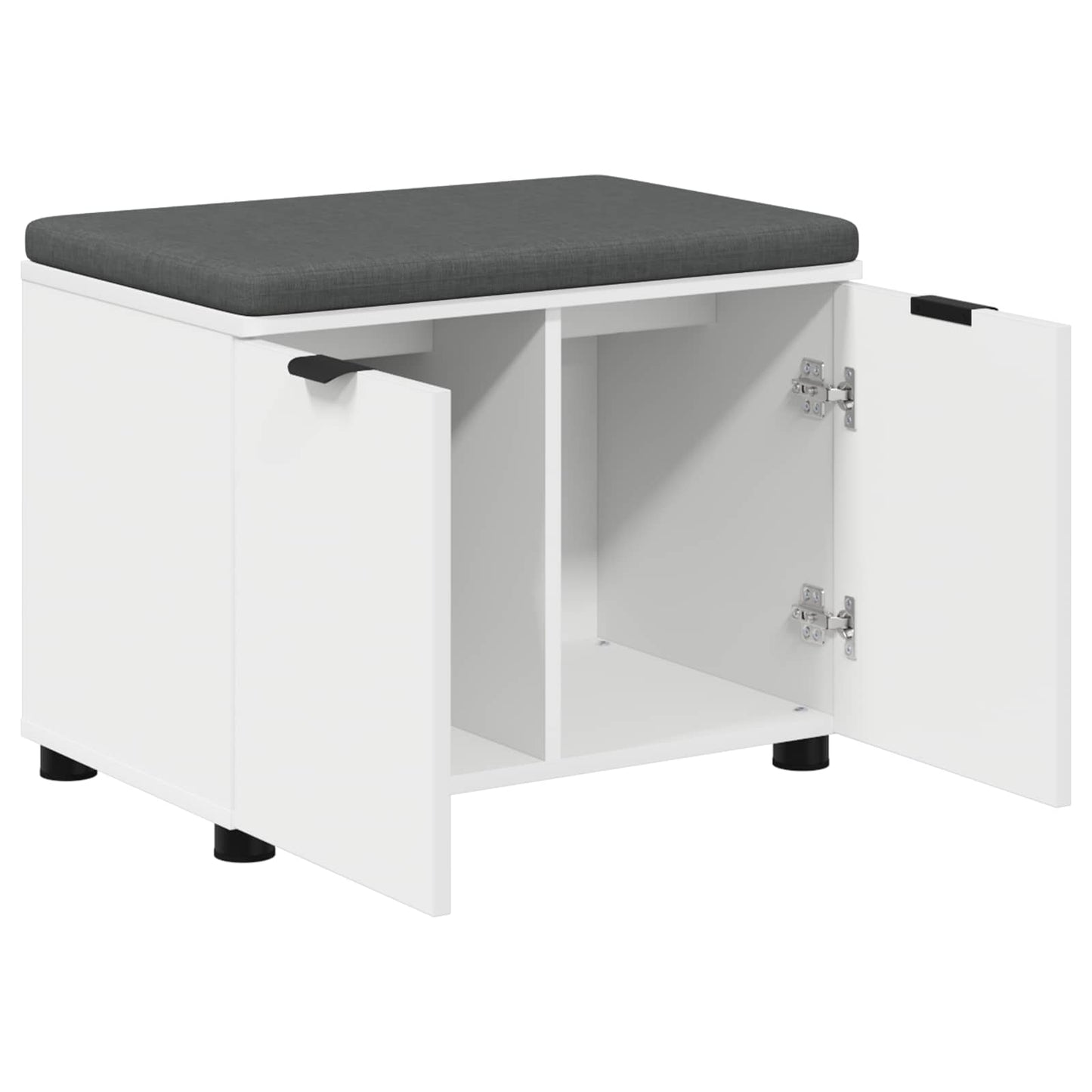 Halbank met kussen met opslag met de deur Wit 60 x 38 x 46 cm