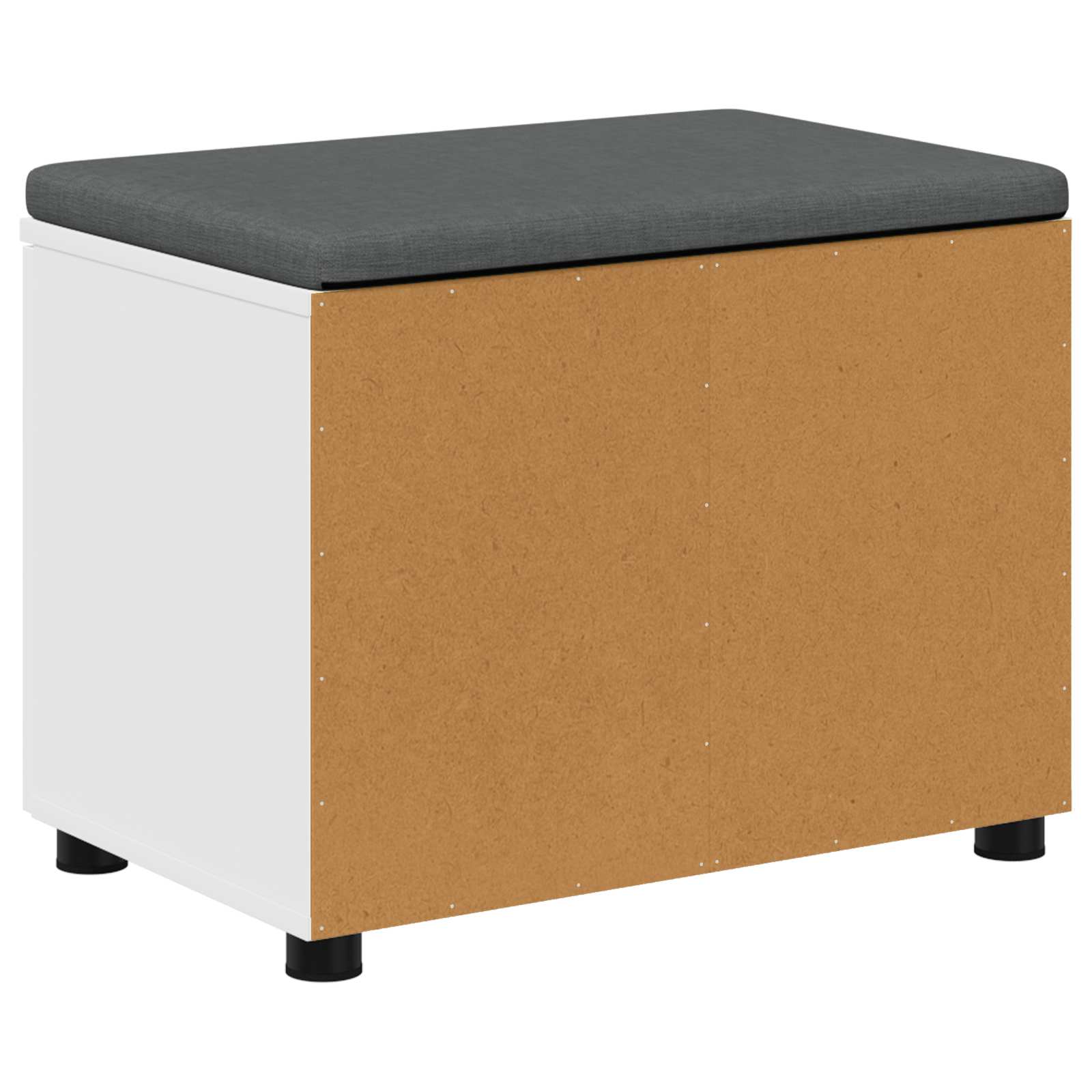 Halbank met kussen met opslag met de deur Wit 60 x 38 x 46 cm