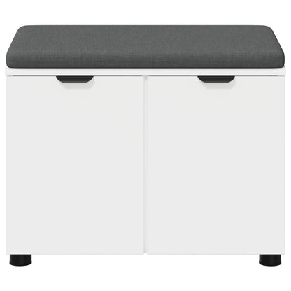 Halbank met kussen met opslag met de deur Wit 60 x 38 x 46 cm
