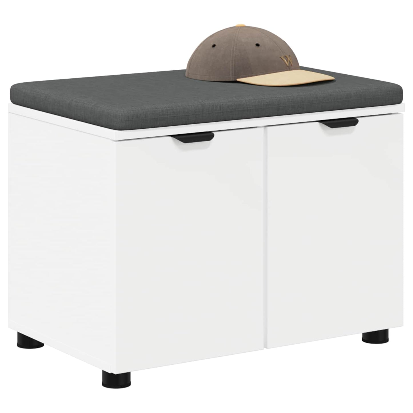 Halbank met kussen met opslag met de deur Wit 60 x 38 x 46 cm