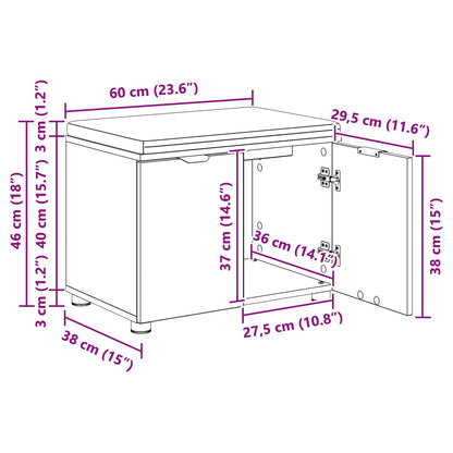 Halbank met kussen met opslag met de deur Wit 60 x 38 x 46 cm