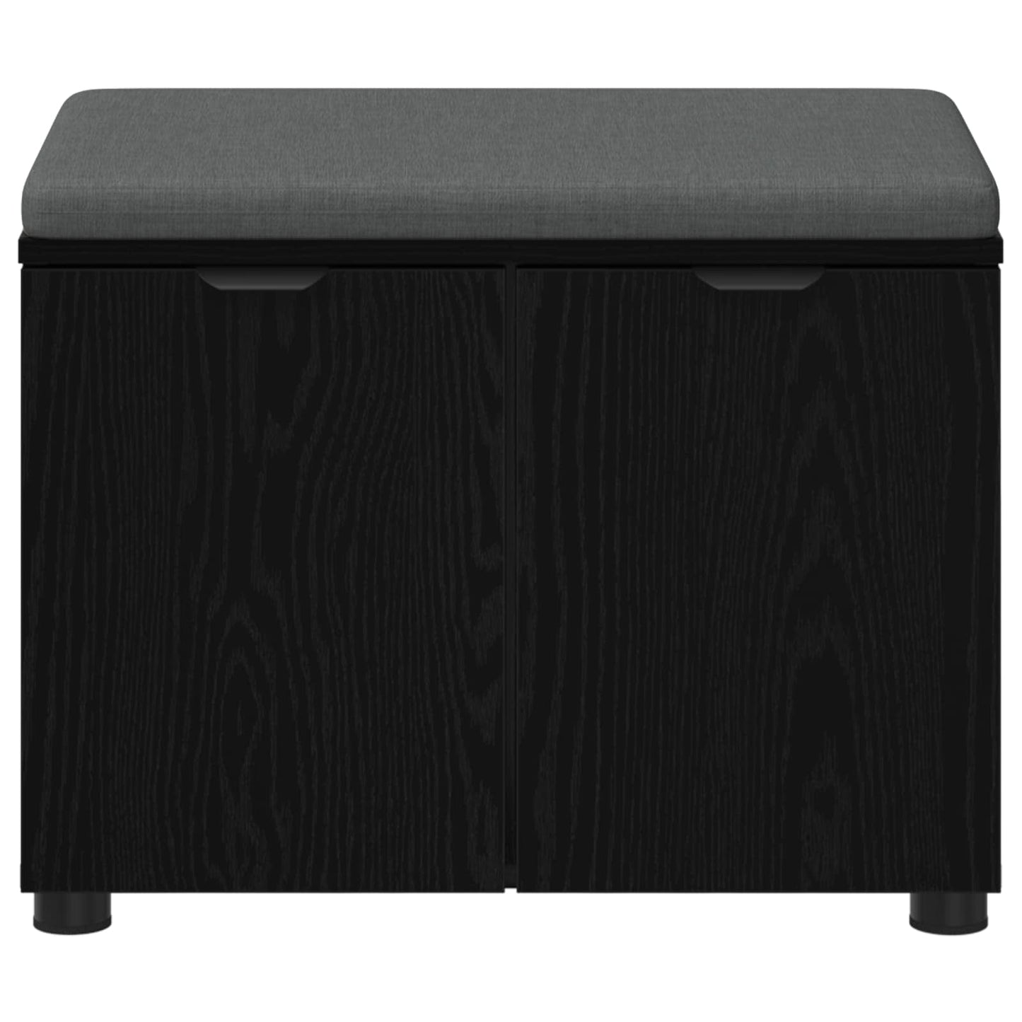 Halbank met kussen met opslag Zwart Eiken 60 x 38 x 46 cm