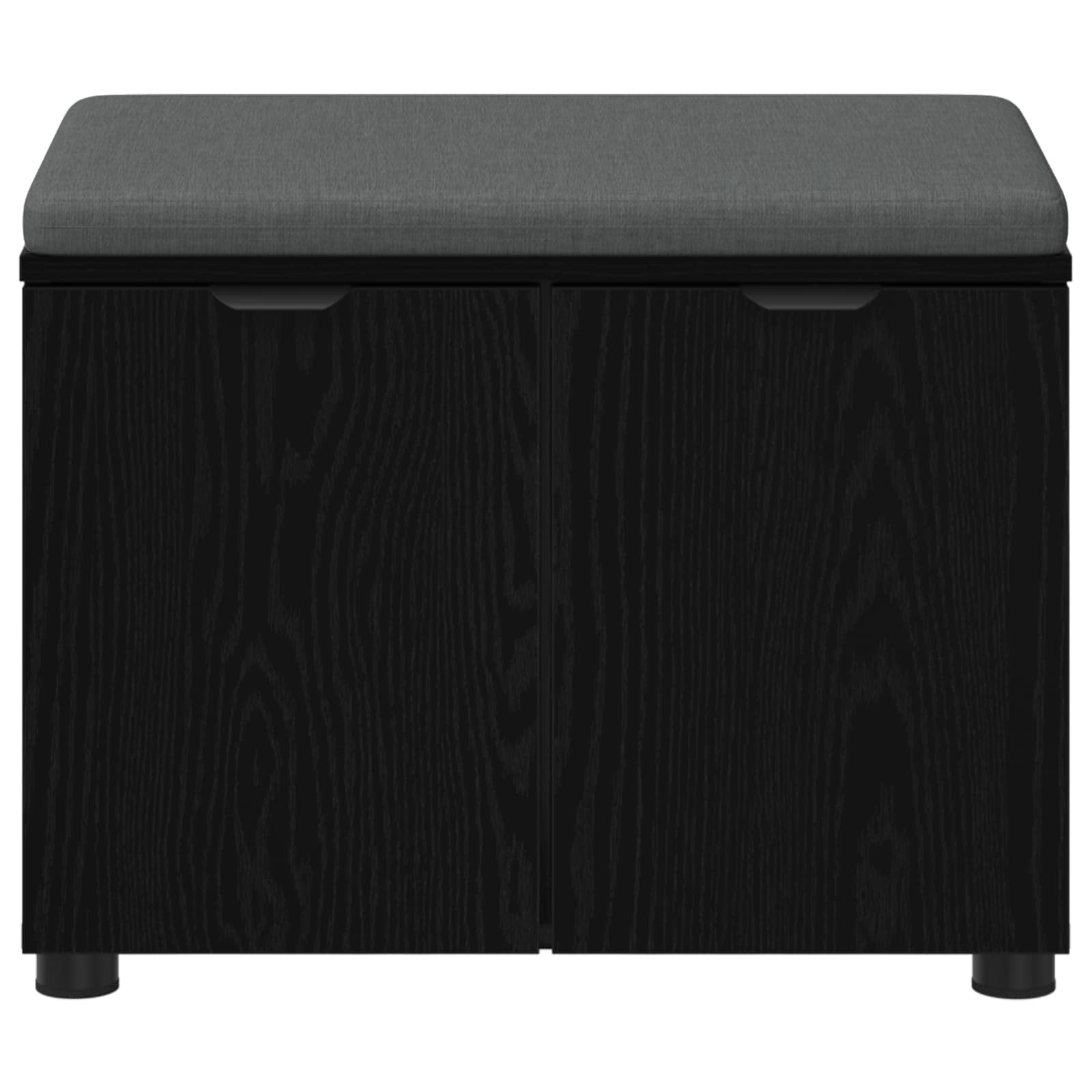 Halbank met kussen met opslag Zwart Eiken 60 x 38 x 46 cm