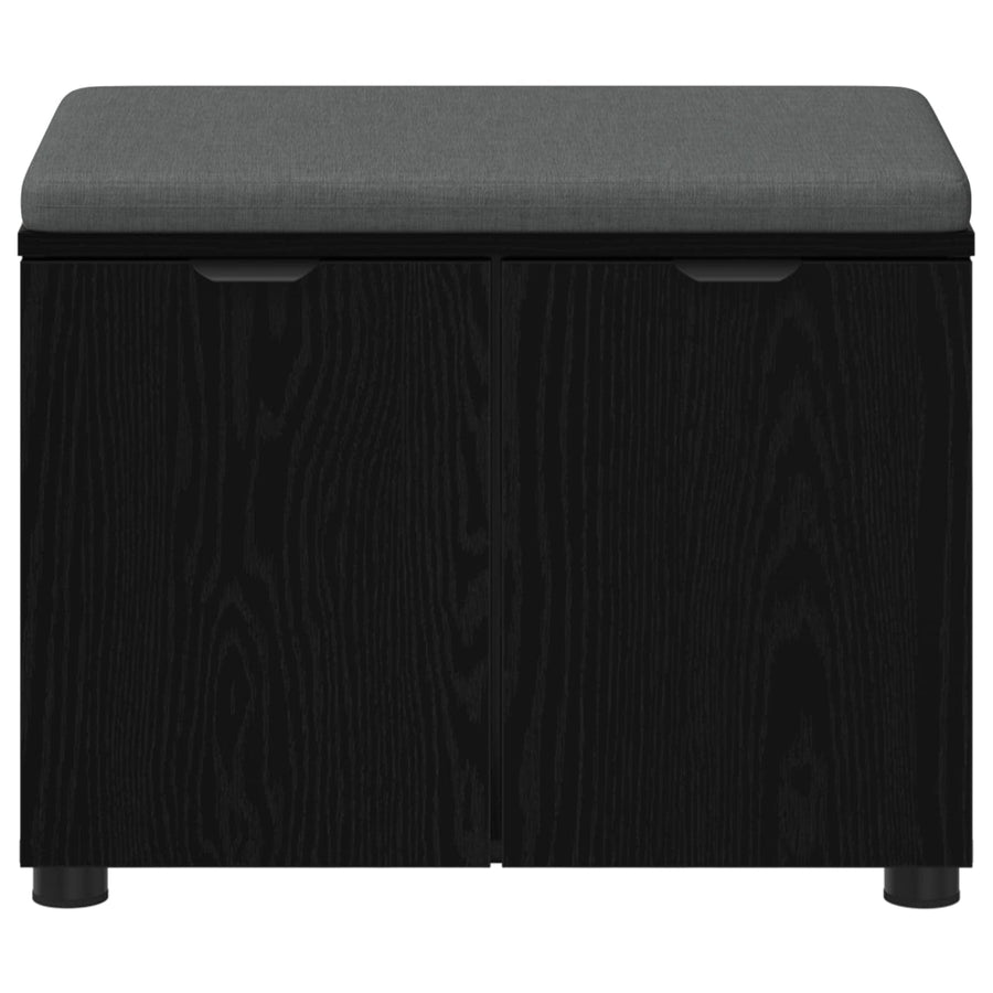 Halbank met kussen met opslag Zwart Eiken 60 x 38 x 46 cm