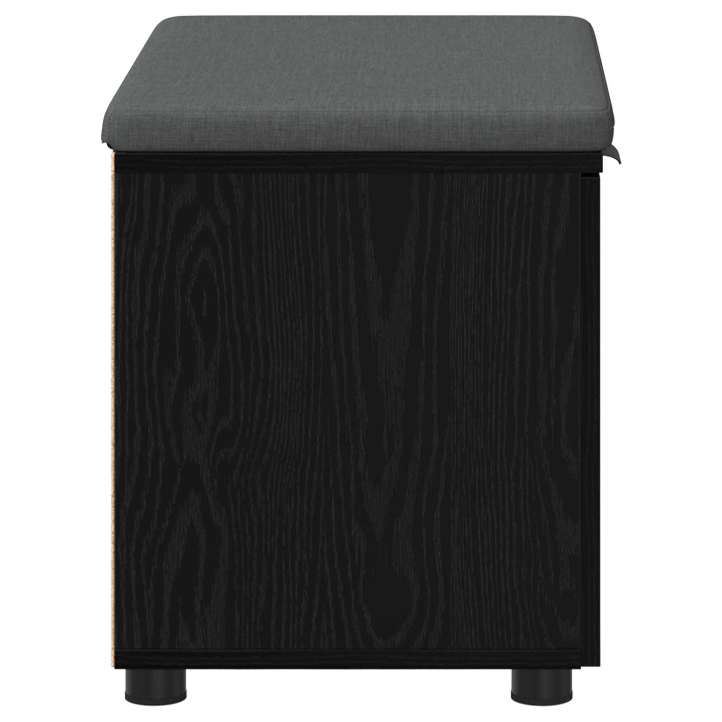 Halbank met kussen met opslag Zwart Eiken 60 x 38 x 46 cm