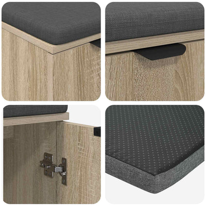 Halbank met kussen met plank Sonoma Eiken 60 x 38 x 46 cm