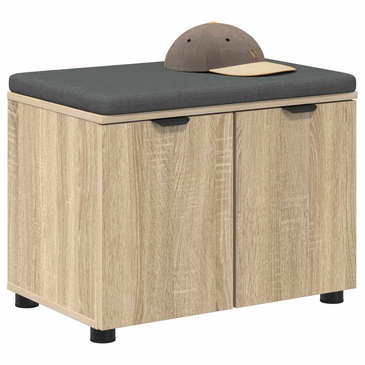 Halbank met kussen met plank Sonoma Eiken 60 x 38 x 46 cm