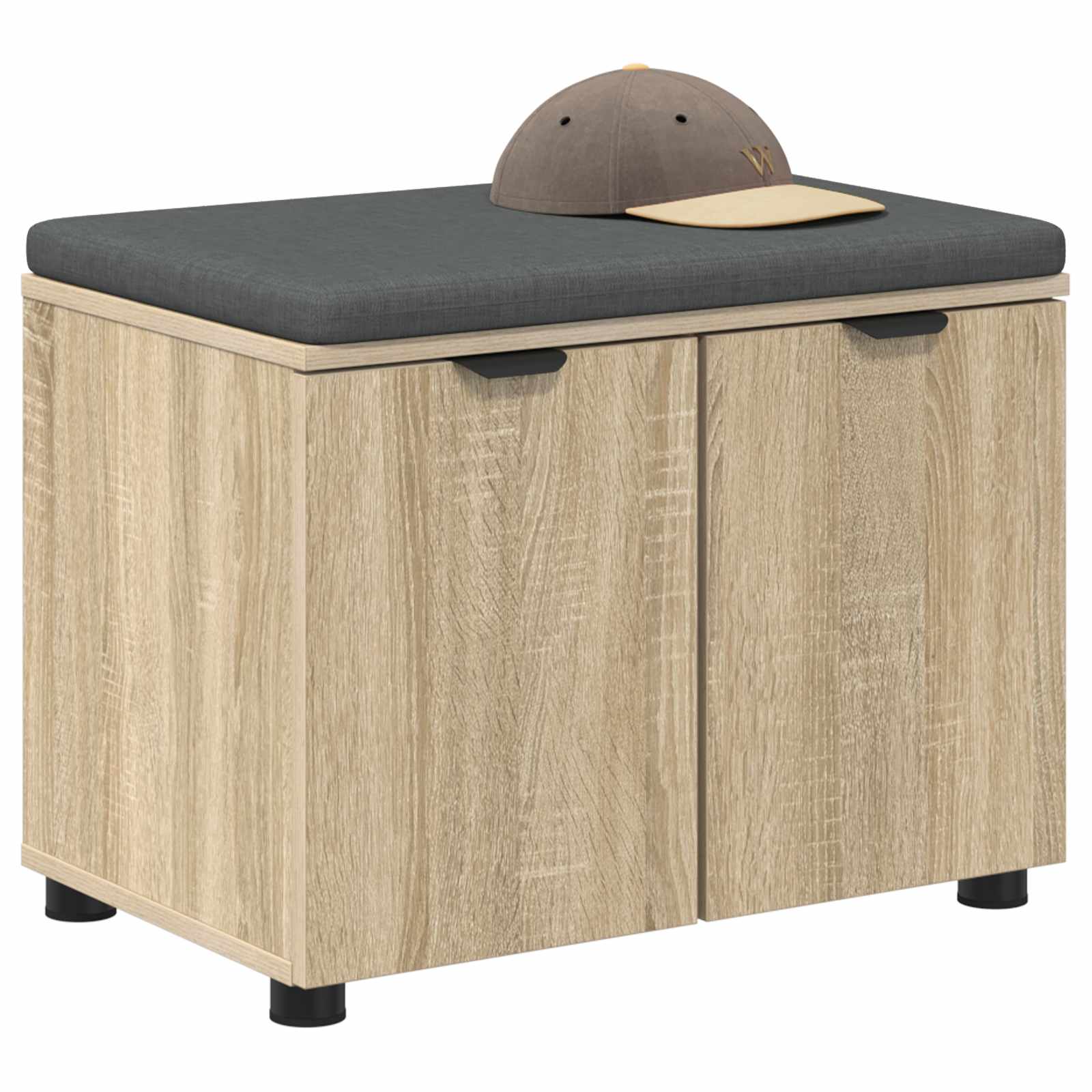 Halbank met kussen met plank Sonoma Eiken 60 x 38 x 46 cm