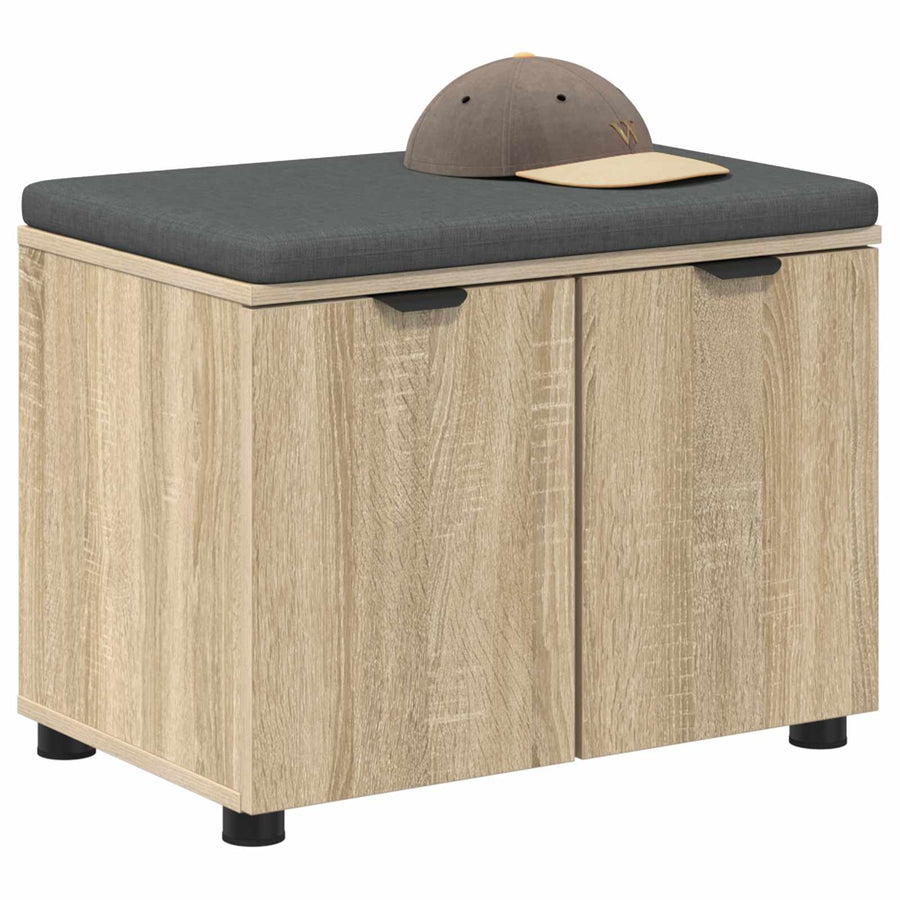 Halbank met kussen met plank Sonoma Eiken 60 x 38 x 46 cm