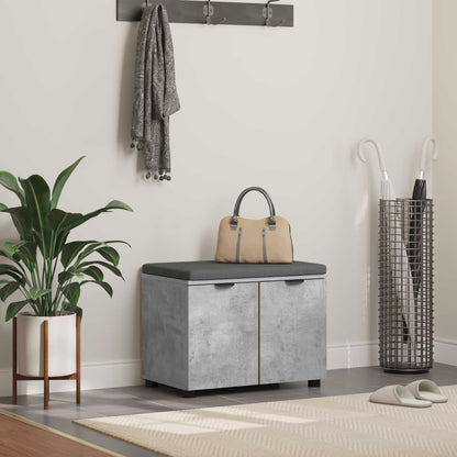 Halbank met kussen met opslag Beton Grijs 60 x 38 x 46 cm