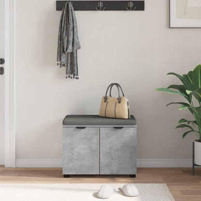 Halbank met kussen met opslag Beton Grijs 60 x 38 x 46 cm