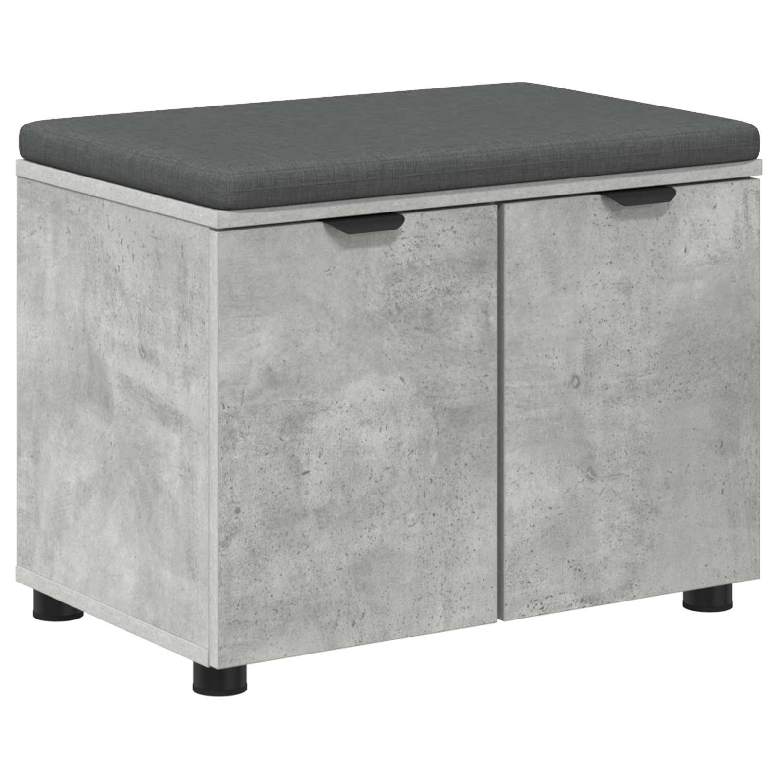 Halbank met kussen met opslag Beton Grijs 60 x 38 x 46 cm