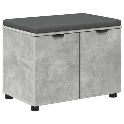 Halbank met kussen met opslag Beton Grijs 60 x 38 x 46 cm