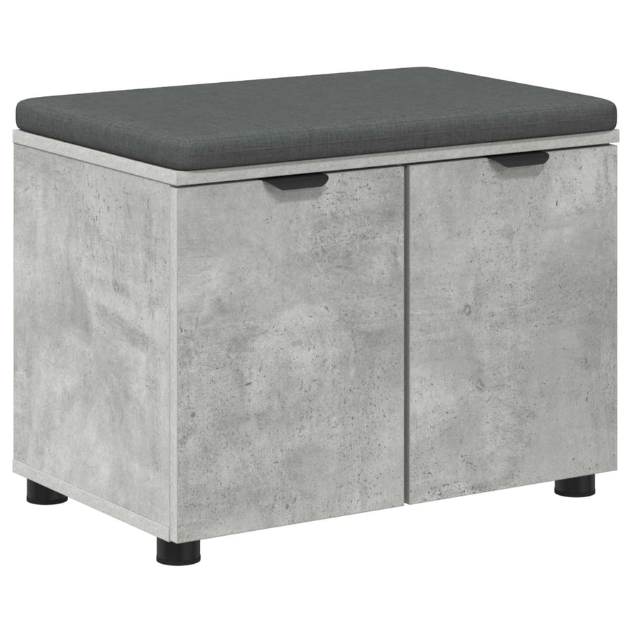 Halbank met kussen met opslag Beton Grijs 60 x 38 x 46 cm