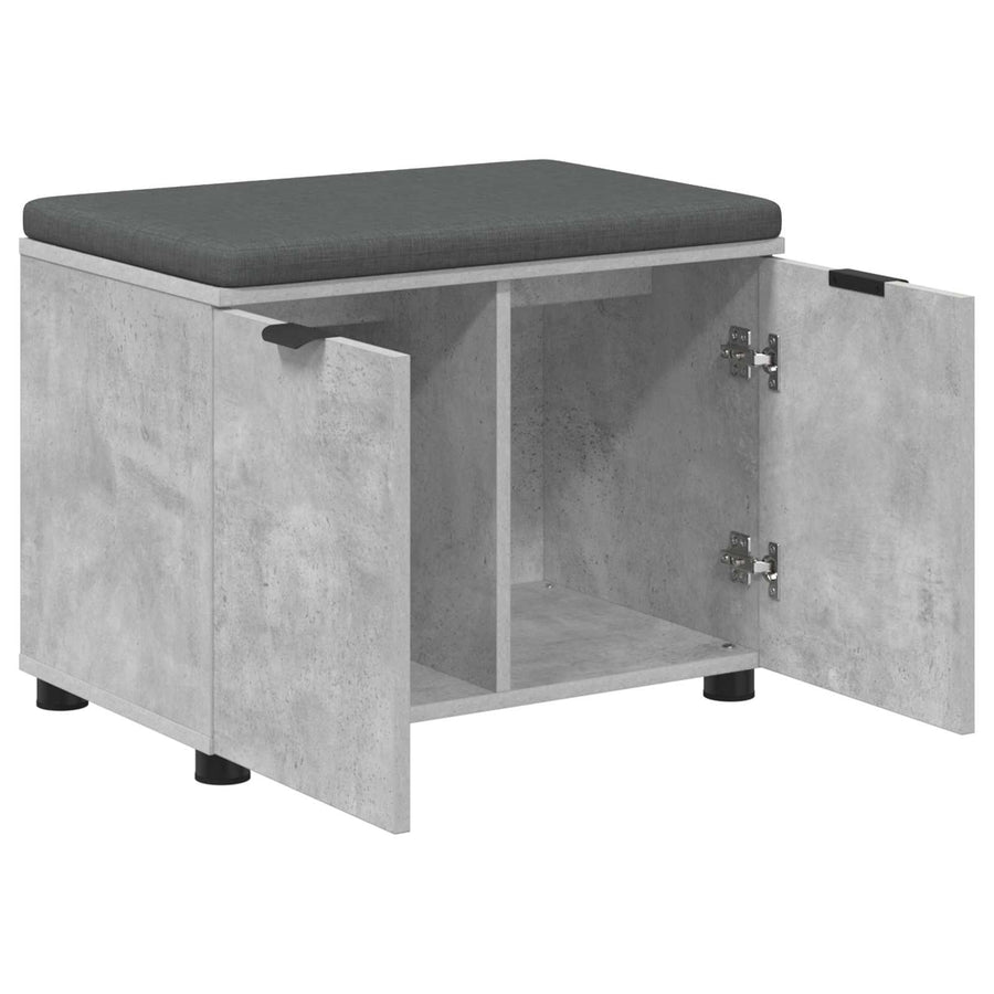 Halbank met kussen met opslag Beton Grijs 60 x 38 x 46 cm