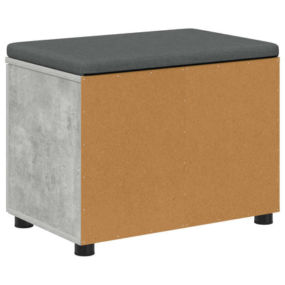 Halbank met kussen met opslag Beton Grijs 60 x 38 x 46 cm