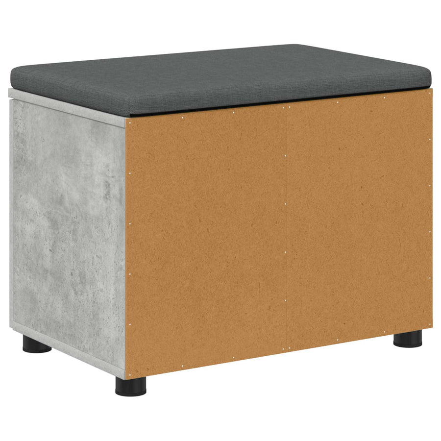 Halbank met kussen met opslag Beton Grijs 60 x 38 x 46 cm