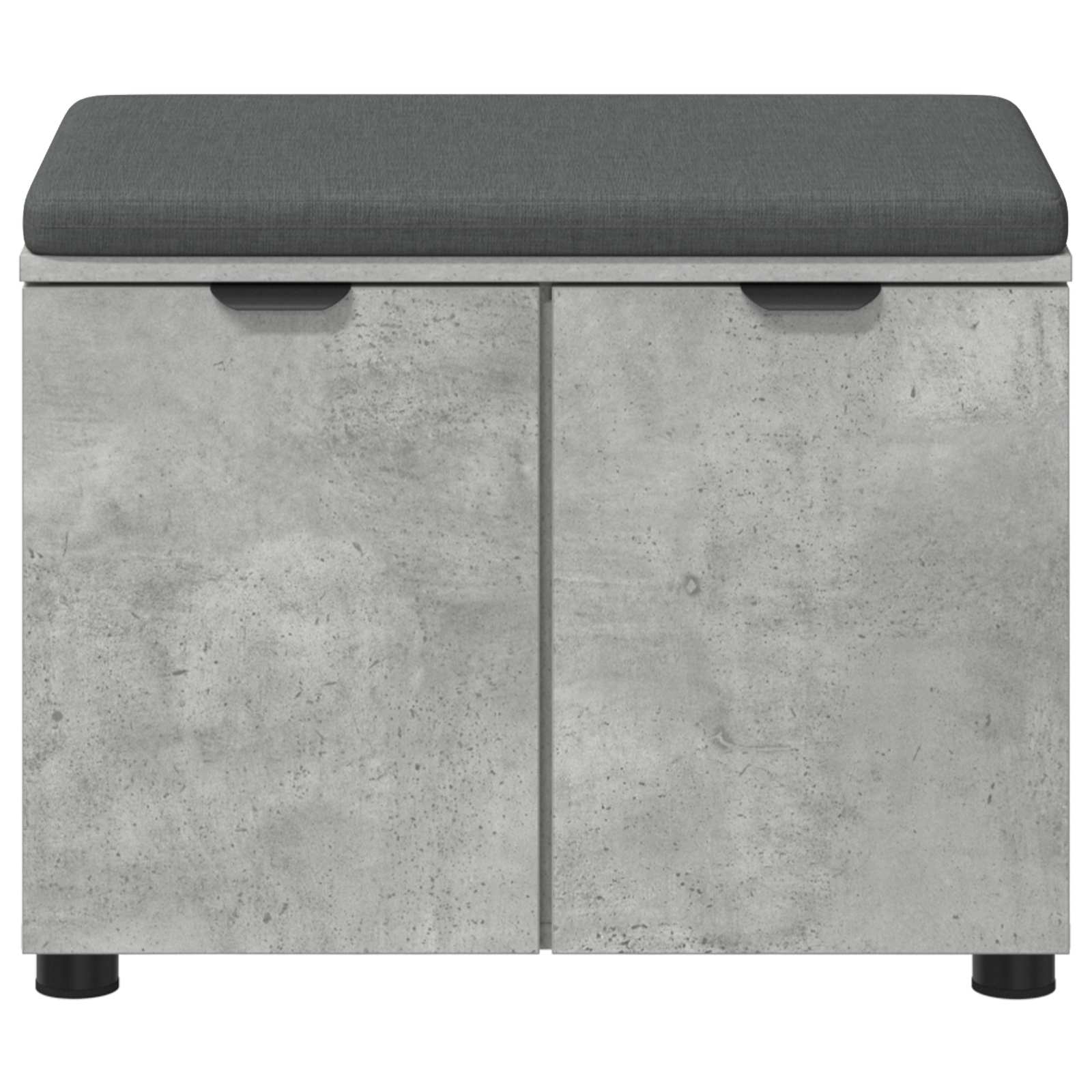 Halbank met kussen met opslag Beton Grijs 60 x 38 x 46 cm