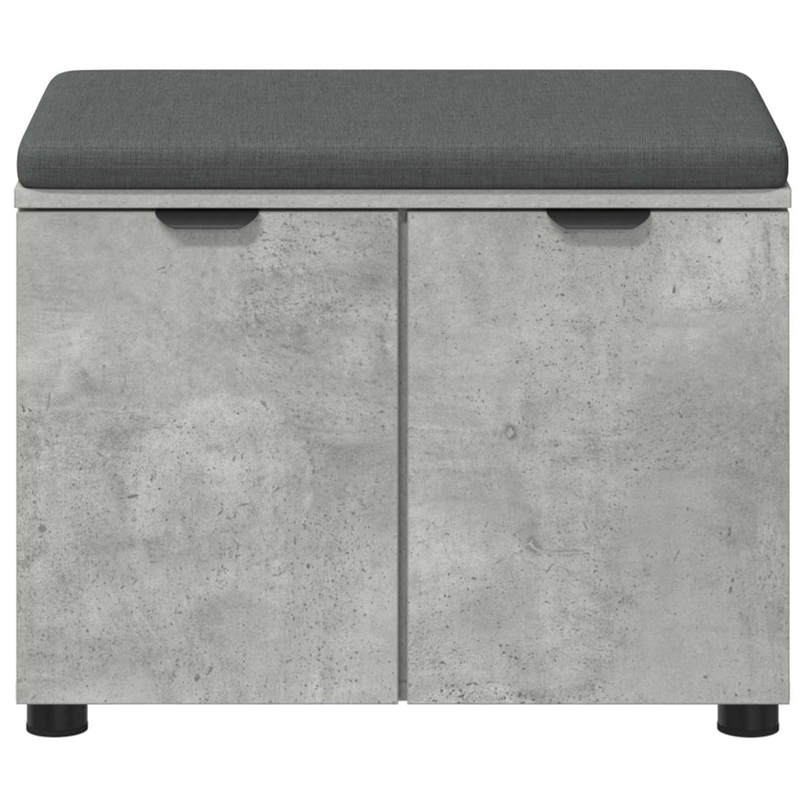 Halbank met kussen met opslag Beton Grijs 60 x 38 x 46 cm
