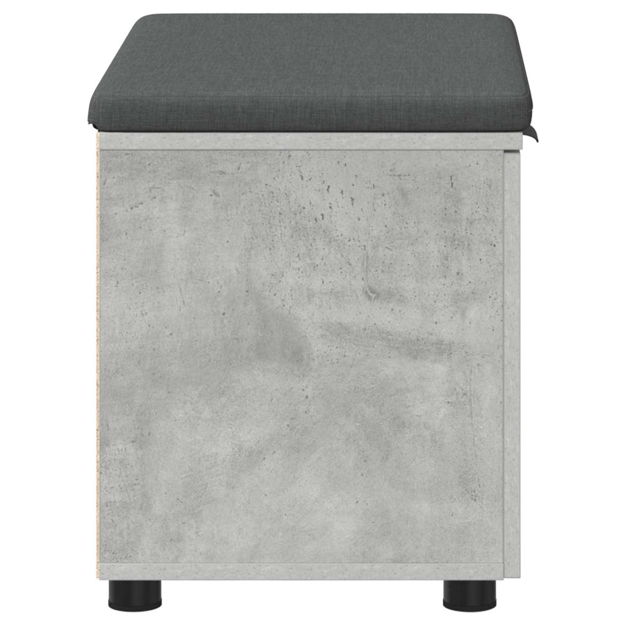 Halbank met kussen met opslag Beton Grijs 60 x 38 x 46 cm