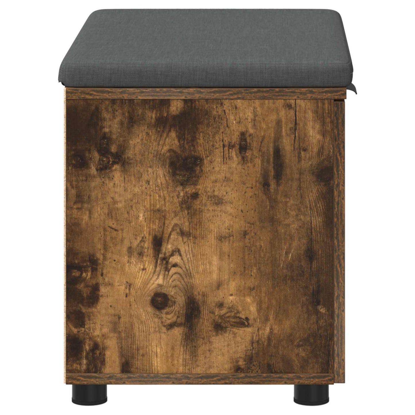 Halbank met kussen met opslag Gerookt eiken 60 x 38 x 46 cm