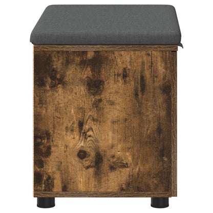 Halbank met kussen met opslag Gerookt eiken 60 x 38 x 46 cm