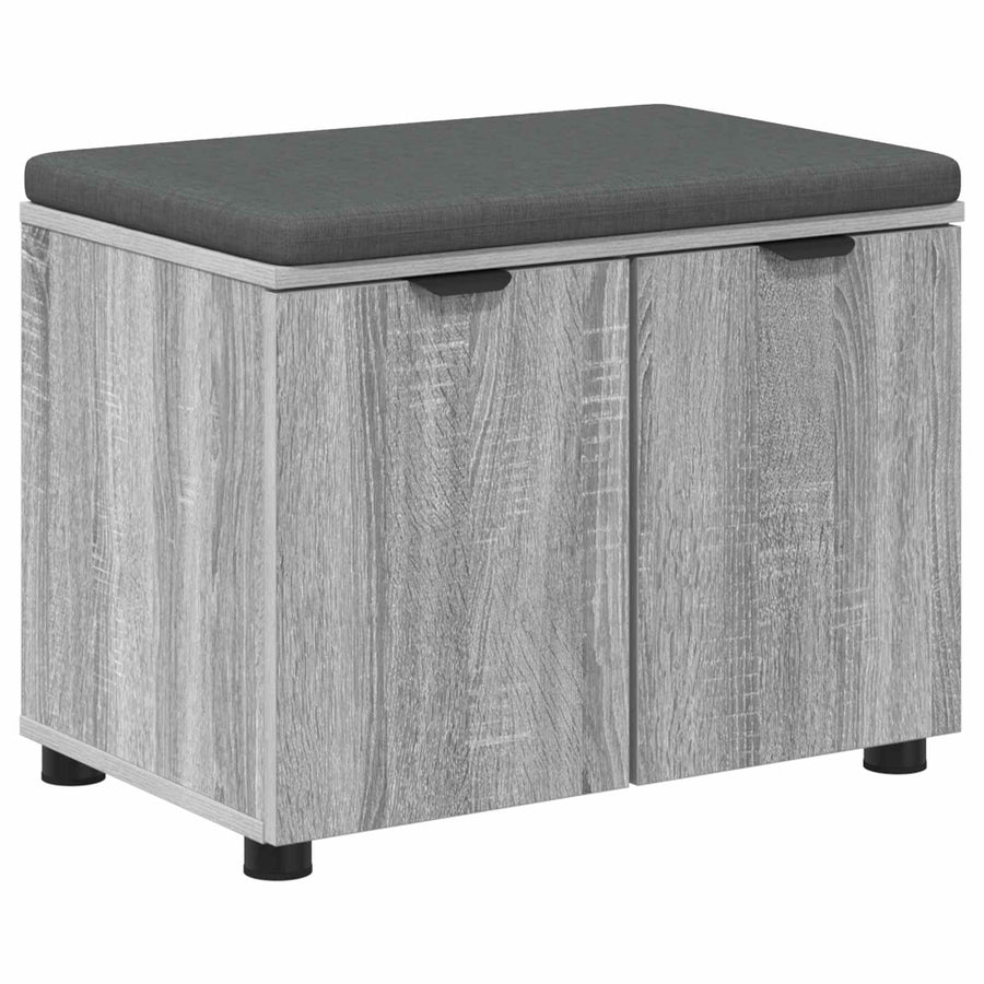 Halbank met kussen met opslag Grijs Sonoma 60 x 38 x 46 cm