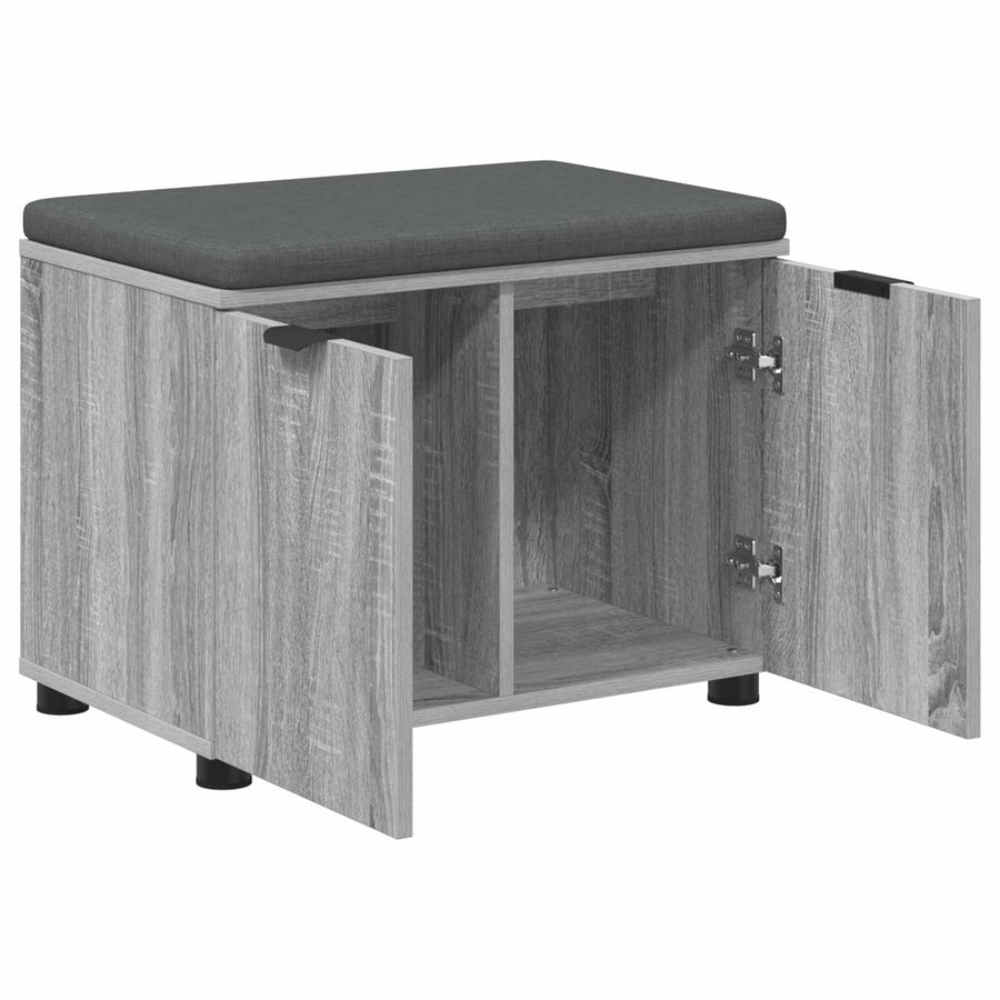 Halbank met kussen met opslag Grijs Sonoma 60 x 38 x 46 cm
