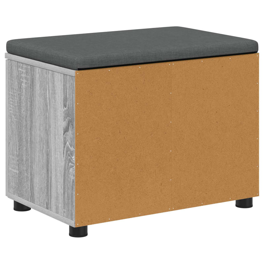 Halbank met kussen met opslag Grijs Sonoma 60 x 38 x 46 cm