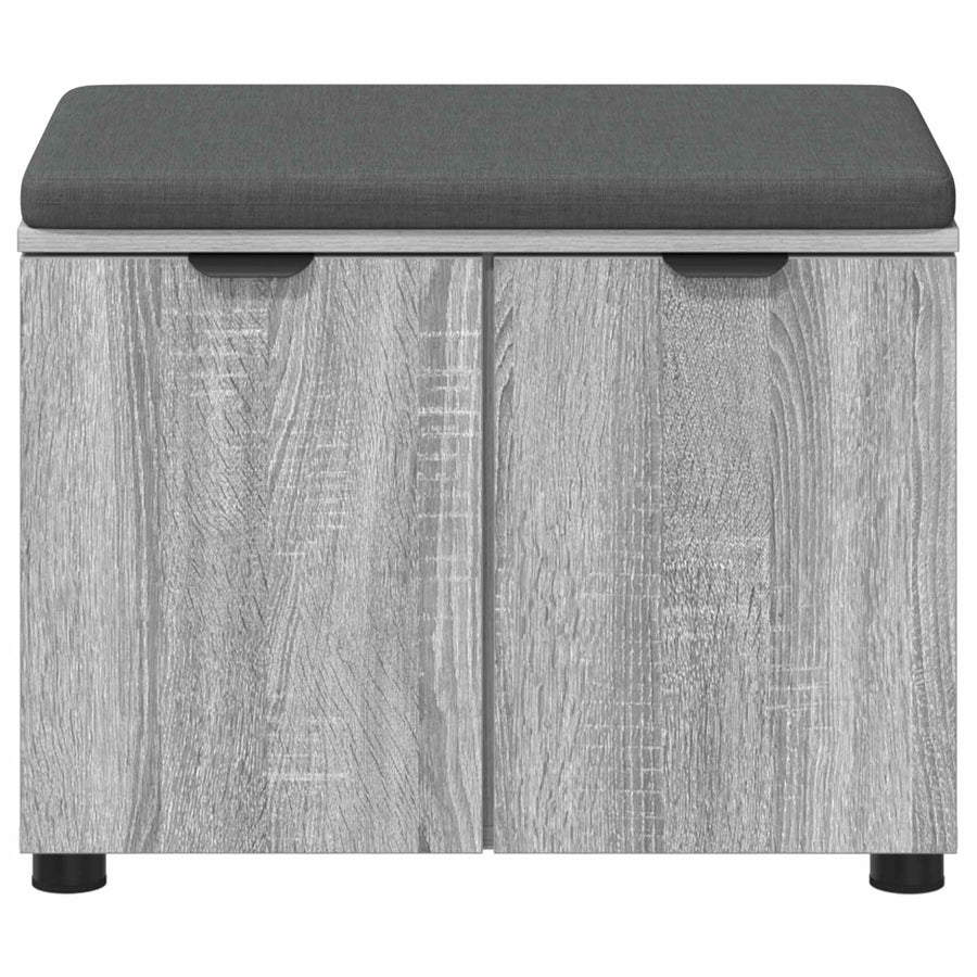 Halbank met kussen met opslag Grijs Sonoma 60 x 38 x 46 cm