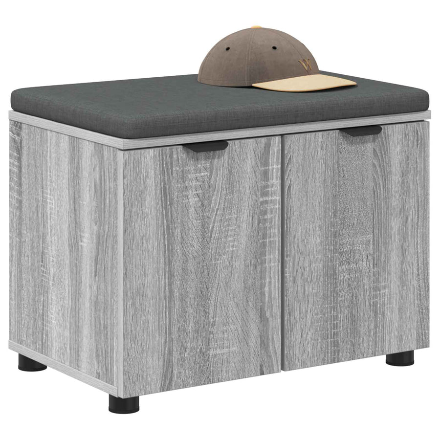 Halbank met kussen met opslag Grijs Sonoma 60 x 38 x 46 cm